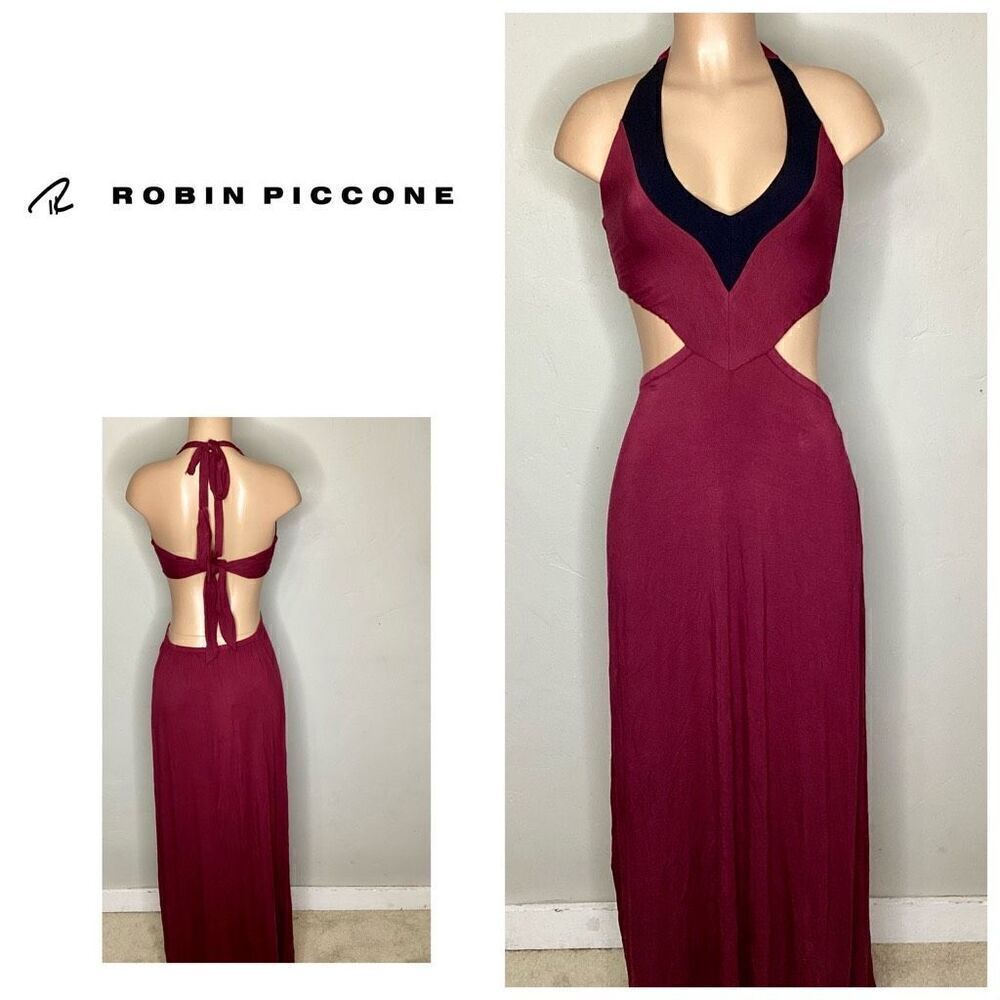 New. Robin Piccone burgandy cut out maxi dress small. Retails $169